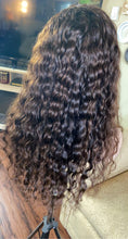 Load image into Gallery viewer, 22” WaterWave Dark roots + Chocolate &amp; Honeybrown highlights - Lacefront Wig